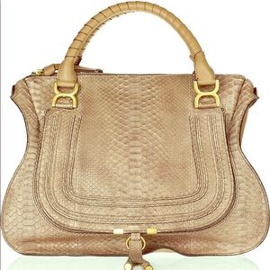 Chloe Marcie python large shoulder bag